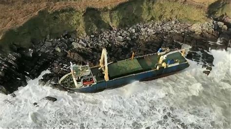 Ghost Ship Is Washed Up On Irish Coast By Storm Dennis After Drifting