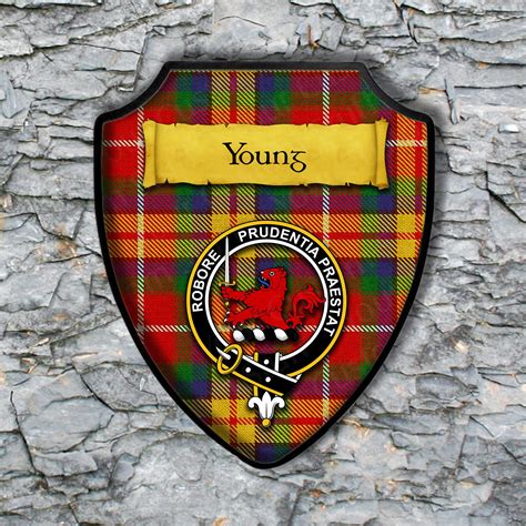 Young Shield Plaque With Scottish Clan Coat Of Arms Badge On Etsy