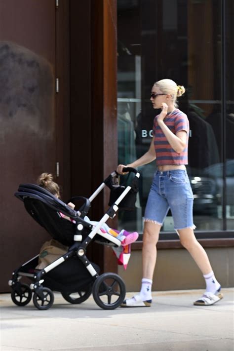 Gigi Hadid Goes For Walk With Daughter Khai 1 In Jean Shorts Photos