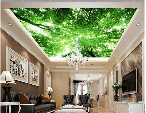 3d wallpaper images for walls appear as if they're pushing the walls, giving the space depth, which makes it easy to hide the shortcomings of the layout. Aliexpress.com : Buy wallpaper 3d ceiling Sky tree ceiling ...