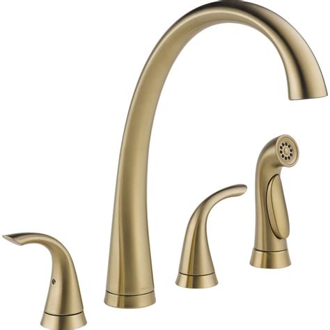 Delta has also multiple single handle kitchen faucets such as the delta 9178 that has become very popular among consumers in recent years. Delta Pilar Waterfall Champagne Bronze High-Arc Kitchen ...