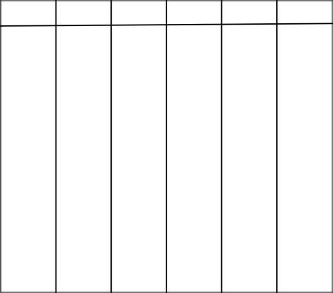 Printable 6 Column Chart Templates