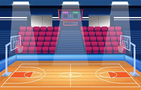Basketball Indoor Stadium Cartoon Background 3053700 Vector Art At Vecteezy