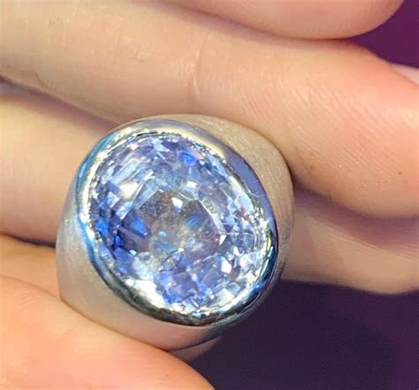 Certified Natural Oval Blue Sapphire Mens Ring For Sale At 1stdibs