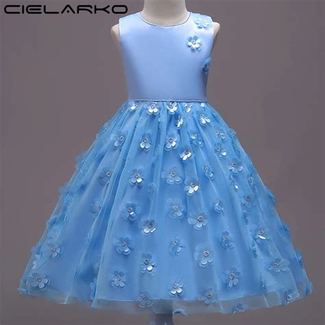 Cielarko Girls Dress Flower Children Party Dresses Elegant Floral Baby