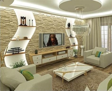 You can go for traditional and comforting for a warm and inviting approach to cozy living room wall decor ideas. gypsum board tv wall design catalogue with LED lights for ...