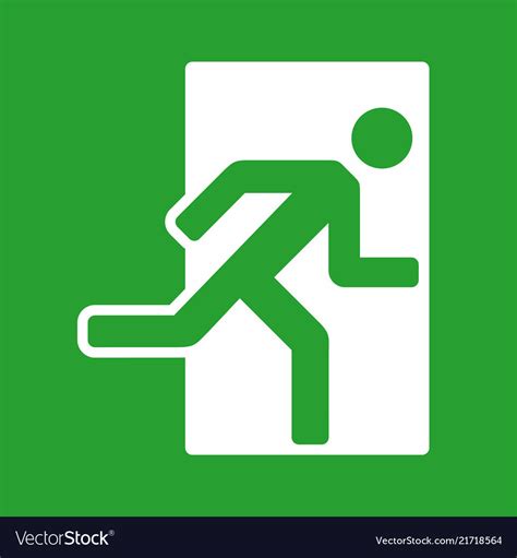 Exit Green Color Sign Emergency Icon Royalty Free Vector