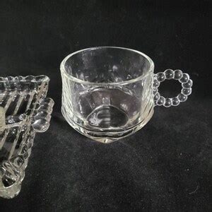 Vintage Hazel Atlas 1305 Beaded Snack Plate And Cup Sets Etsy