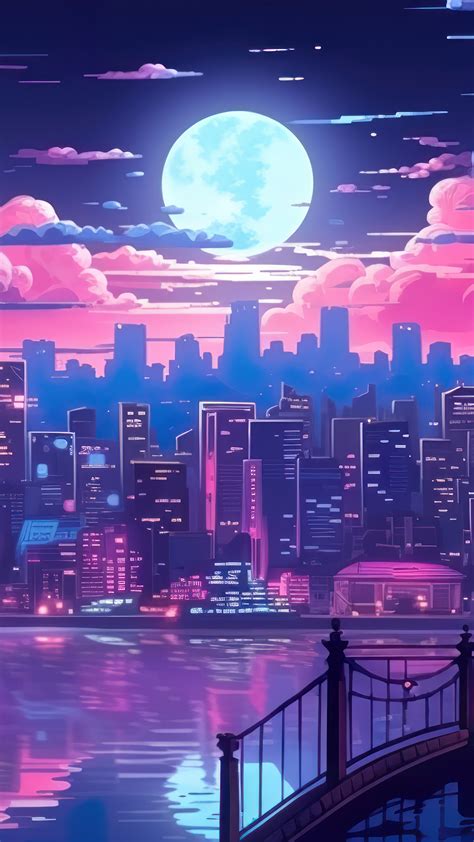 Night City Scenery Moon 4k 7401l Wallpaper Pc Desktop