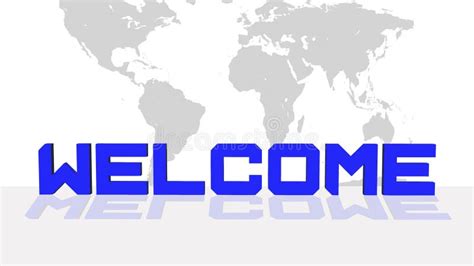 Welcome 3d Text In Blue On White Background Stock Illustration