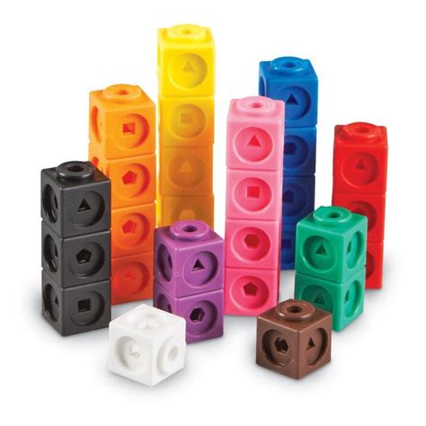 Learning Resources Mathlink Interlocking Linking Cubes Set Of 100