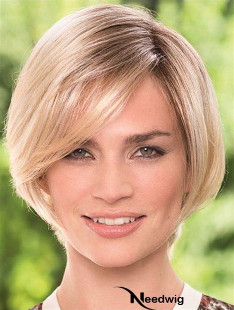 Chin Length Blonde Durable Inch Straight Bob Wigs