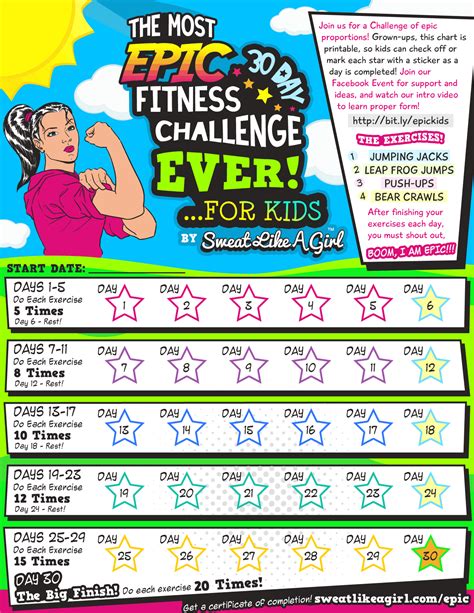 30 Day Fitness Challenge For Kids ⋆ Sweat Like A Girl Lehigh Valley