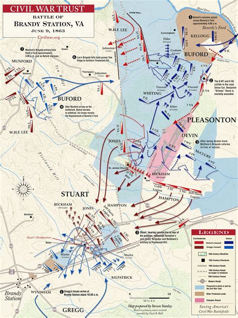Battle Of Brandy Station Map 1863 American Civil War Civil War