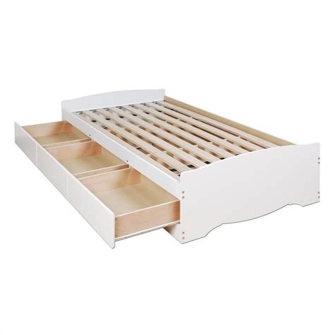 For the prepac queen platform storage bed, the this prepac tall platform storage bed is not currently available in a king size. Prepac Monterey White Queen Wood Platform Storage Bed 3 ...