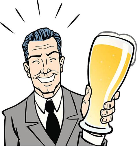 Beer Men Drinking Cartoon Illustrations Royalty Free Vector Graphics