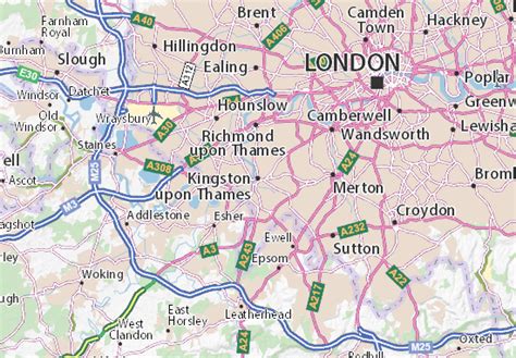 Michelin Landkarte Kingston Upon Thames Stadtplan Kingston Upon