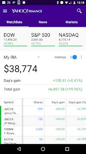 I love yahoo finance for the exact same reason. Yahoo Finance - Android Apps on Google Play
