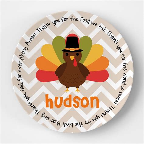 Personalized Turkey Plate Personalized Kids Thanksgiving Etsy