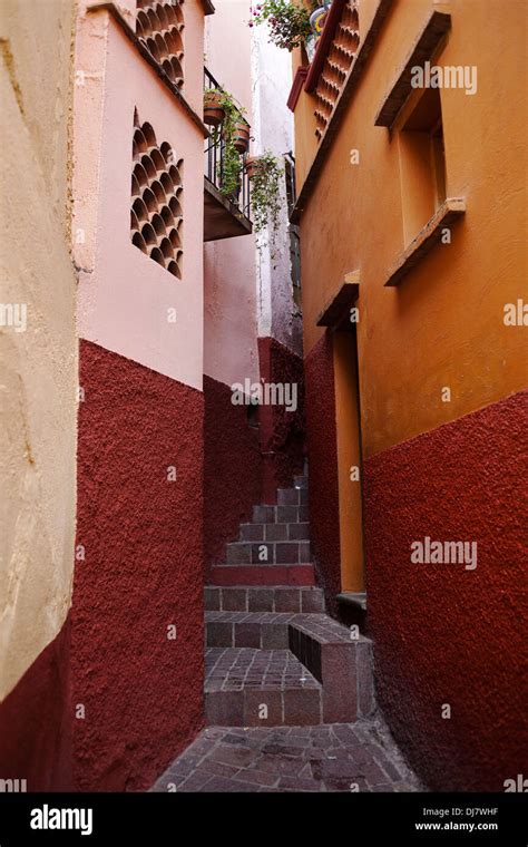 The Callejon Del Beso Or Alleyway Of The Kiss In Guanajuato City Stock
