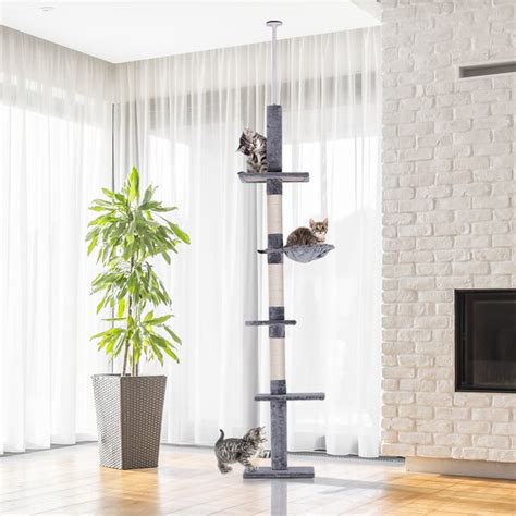 Choose an option cat tree (without clear bowl) cat tree (with clear bowl) 19.5 pillar segment (spared part only) 30cm pillar segment installation: Tucker Murphy™ Pet Wilhelmina Adjustable Height Floor-to ...