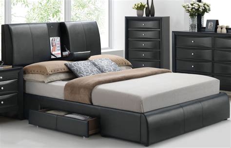 Kofi Black Upholstered Platform Storage Bedroom Set 1stopbedrooms