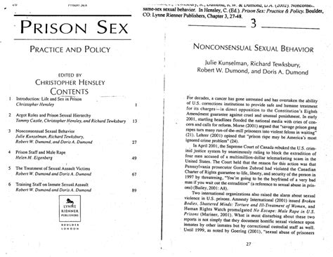 Pdf Prison Sex Practice And Policy