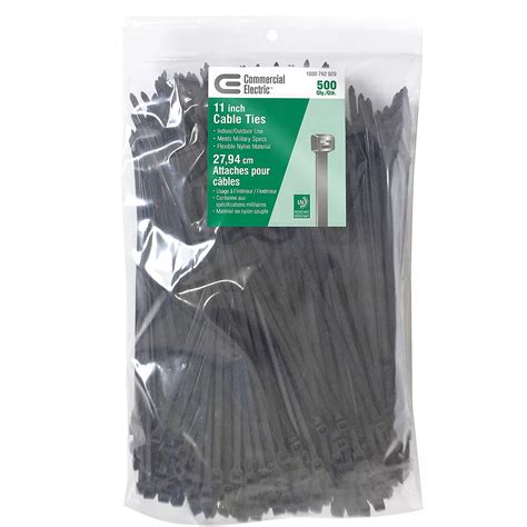 Commercial Electric 11 Inch Uv Cable Tie Black 500 Pack The Home