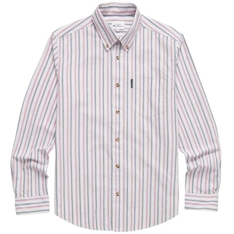 Ben Sherman Mod Button Down Oxford Stripe Shirt In Grape