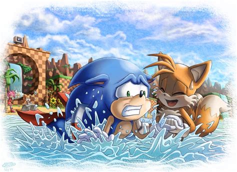 Swimming Lessons By Glitcher On Deviantart Sonic Sonic Funny Sonic Art