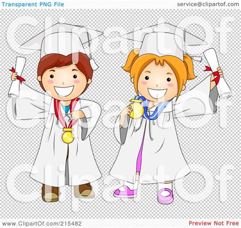 Royalty Free Rf Clipart Illustration Of A Graduating Boy And Girl In