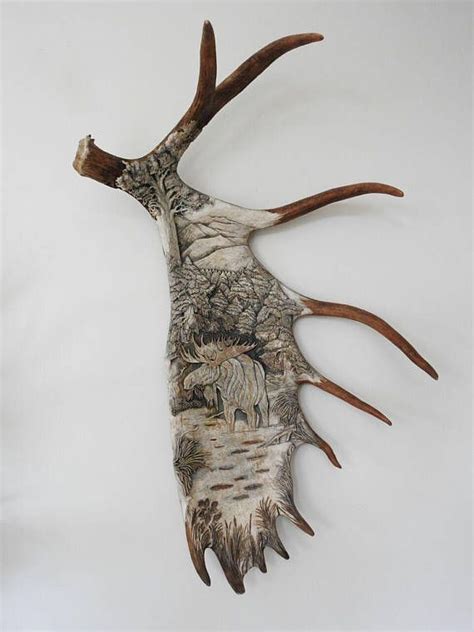 The first option is to bring another piece of furniture that was standing in the other room without a need or look for some really interesting pieces when. Carved moose antlers in natural habitat Wall Antlers Rustic | Antler art, Moose antlers ...