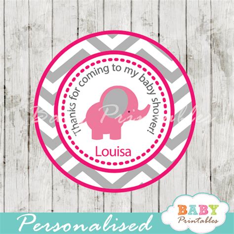 Here are fun, free, printable baby shower games from the classic to the unique. Hot Pink Elephant Baby Shower Favor Tags - D103 - Baby ...