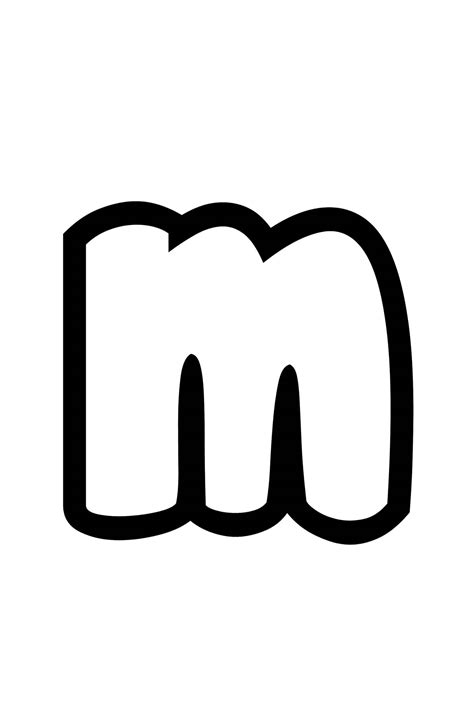 Free Printable Lowercase M Bubble Letter Stencil Freebie Finding Mom