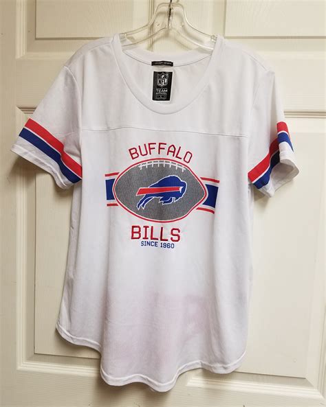 Nfl Team Apparel Longer Length White Buffalo Bills Mesh Shirt Jersey Womens Xl Heroes Sports Cards