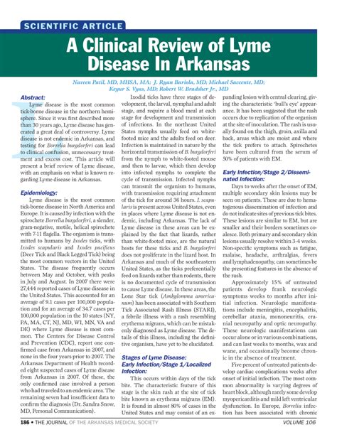Pdf A Clinical Review Of Lyme Disease In Arkansas