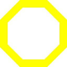 Yellow octagon outline icon - Free yellow octagon outline ...