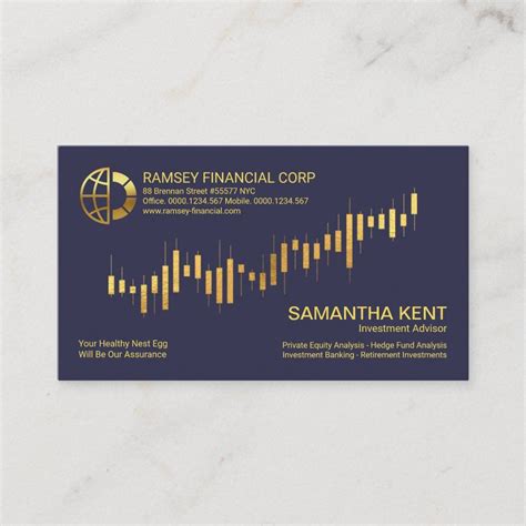 Gold Stock Exchange Graph Financial Advisor Business Card Zazzle