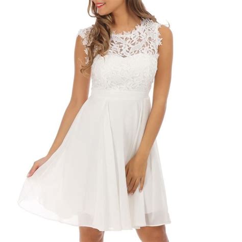 Robe blanche en dentelle - julie bas