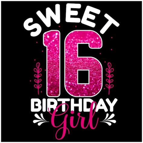 Sweet 16 Verjaardag Meisje Ontwerp Voor Banner Poster Tshirt Print On
