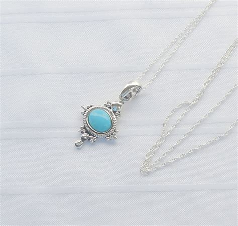 Sleeping Beauty Turquoise And Sterling Silver Necklace Etsy