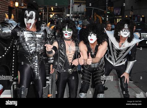Gene Simmons Paul Stanley Eric Singer And Tommy Thayer Of Kiss The Late Show With David