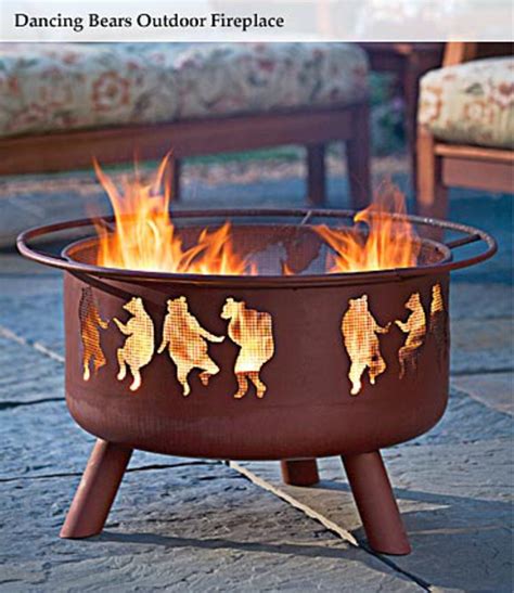 Последние твиты от plow & hearth (@plowandhearth). Steel Dancing Bears Outdoor Fire Pit with Cooking Grill ...