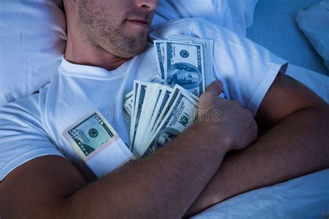 Man Sleeping With Bundle Of Currency Notes Stock Photo Image Of Person Home