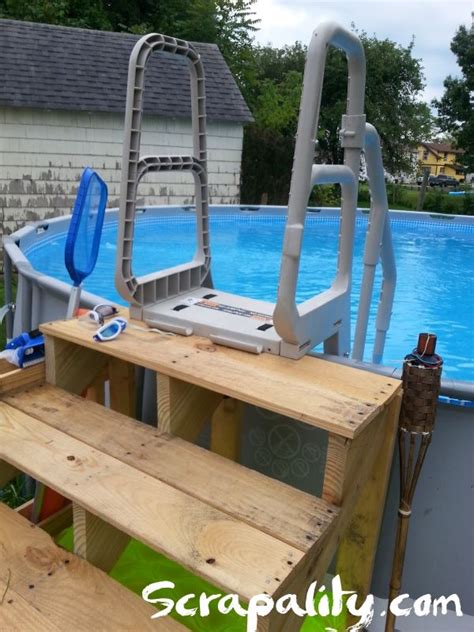 Pool Steps Made From Pallets With Noodle Storage Pallet Pool Pool