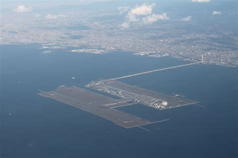 Kansaiosaka International Airport Airplane View Estuary
