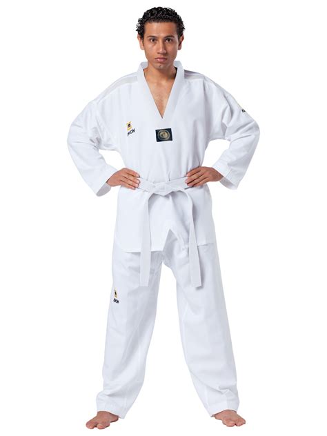 Gratis auch mit handy und tablet. Taekwondo Anzug Fightlite, weißes Revers by Kwon | WT ...