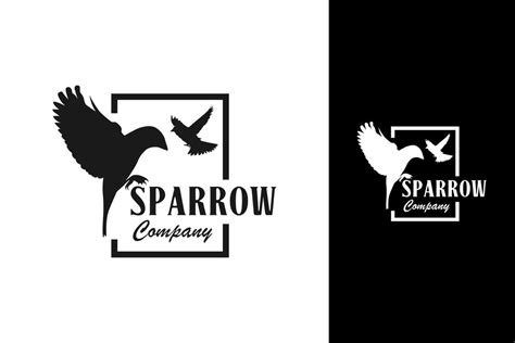 Sparrow Logo In Square Icon Emblem Badge Design Inspiration 6097583