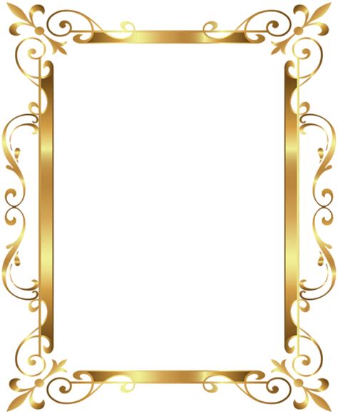 Gold Border Frame Deco Transparent Clip Art Image Boarder Designs Page