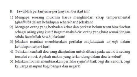 Kunci Jawaban Pai Kelas Hal Kurikulum Merdeka Ciri Orang Kuat Sesuai Sabda Rasulullah